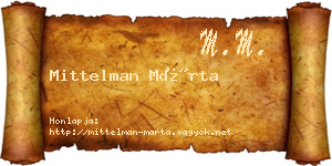 Mittelman Márta névjegykártya